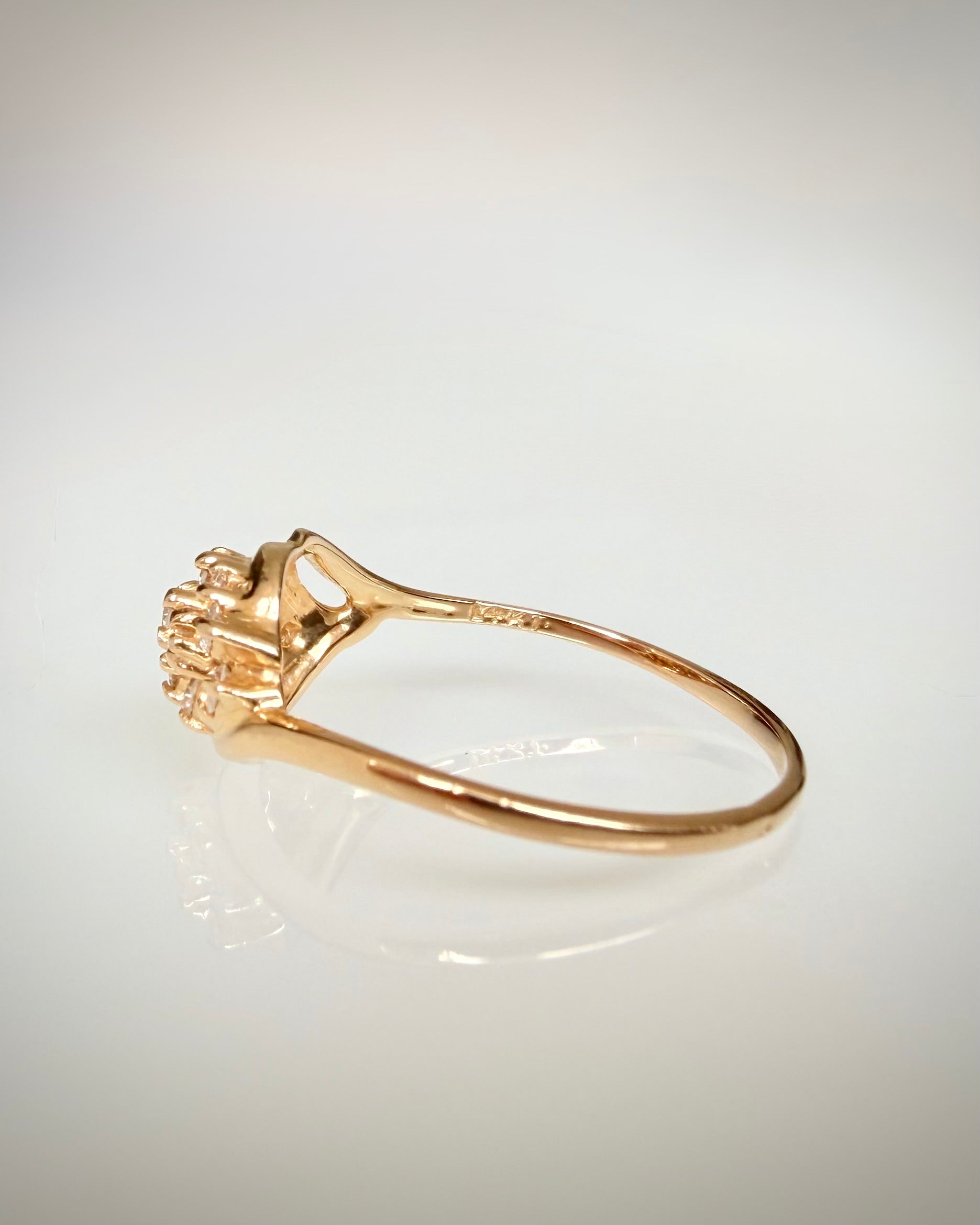 Vintage 14K kultainen timanttisormus 0,20 ct