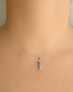14K Valkokultainen Timanttiriipus 2,00 ct & 14K Valkokultaketju