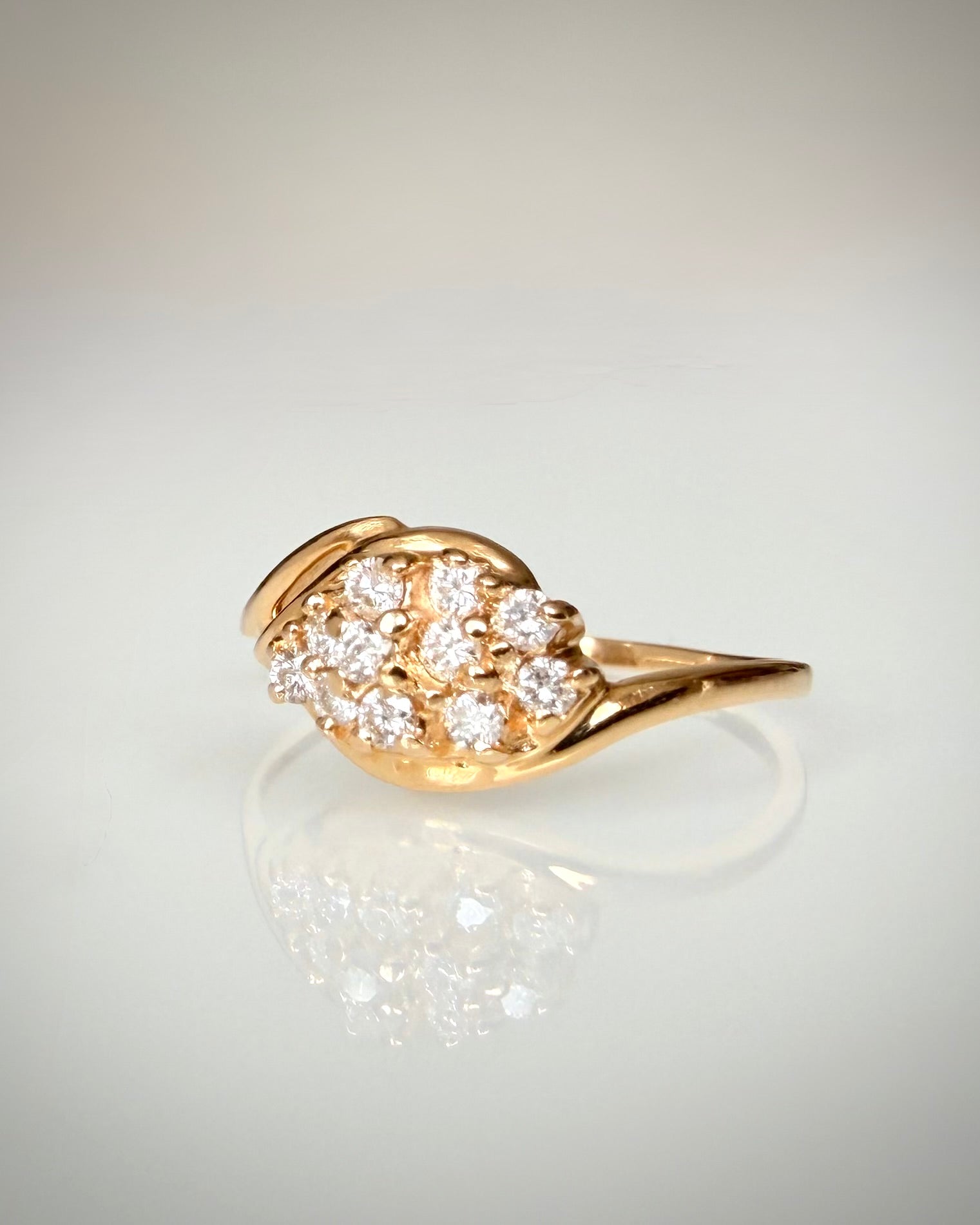 Vintage 14K kultainen timanttisormus 0,20 ct