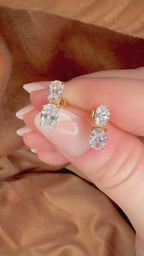2,23 ct liikkuvat ovaalitimanttikorvakorut – E–F/VVS – 14K keltakulta – HRD videolla