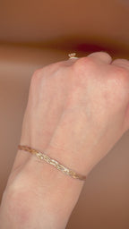 14K ruusukultainen punottu mesh-rannekoru – 18 cm